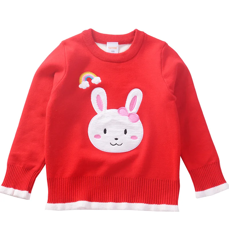 Girl Pullover Sweater Children's Sweater Knitted Bottom Sweater In Autumn and Winter