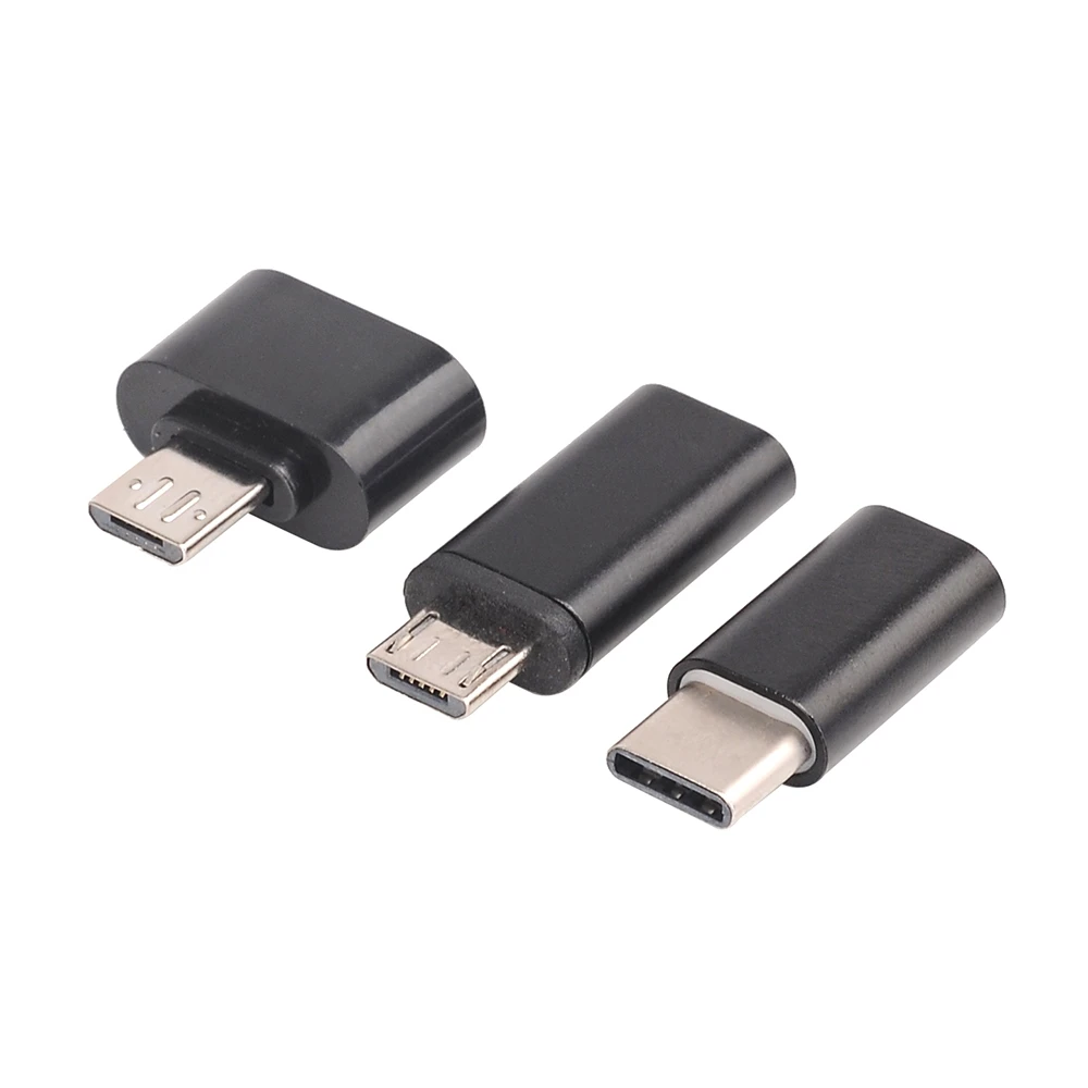 Адаптер Micro USB для type C+ Micro USB OTG+ type C для Micro USB