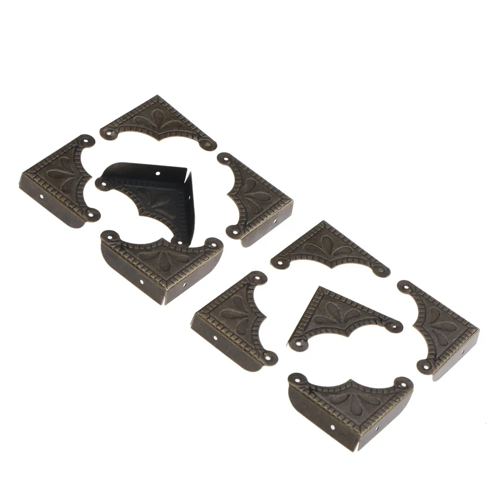 Новинка 10 шт. угловые кронштейны антикварные латунные ювелирные изделия