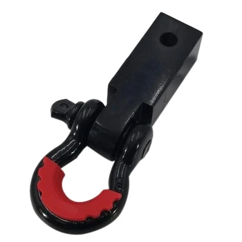 

Black Trailer Hitch Hook Receiver W/ 3/4 Inch Shackle D-Ring Bow Shackle Tow Hitch
