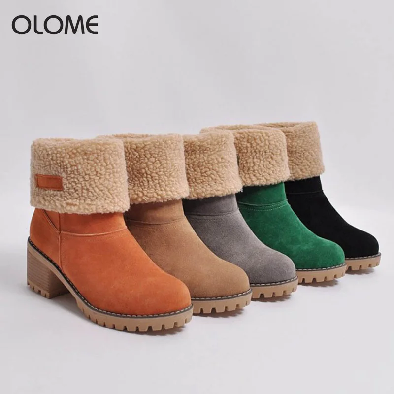 

Women's snow boots, warm women's fur and ankle shoes, warm wool, comfortable, plus size 35-43 boots for women