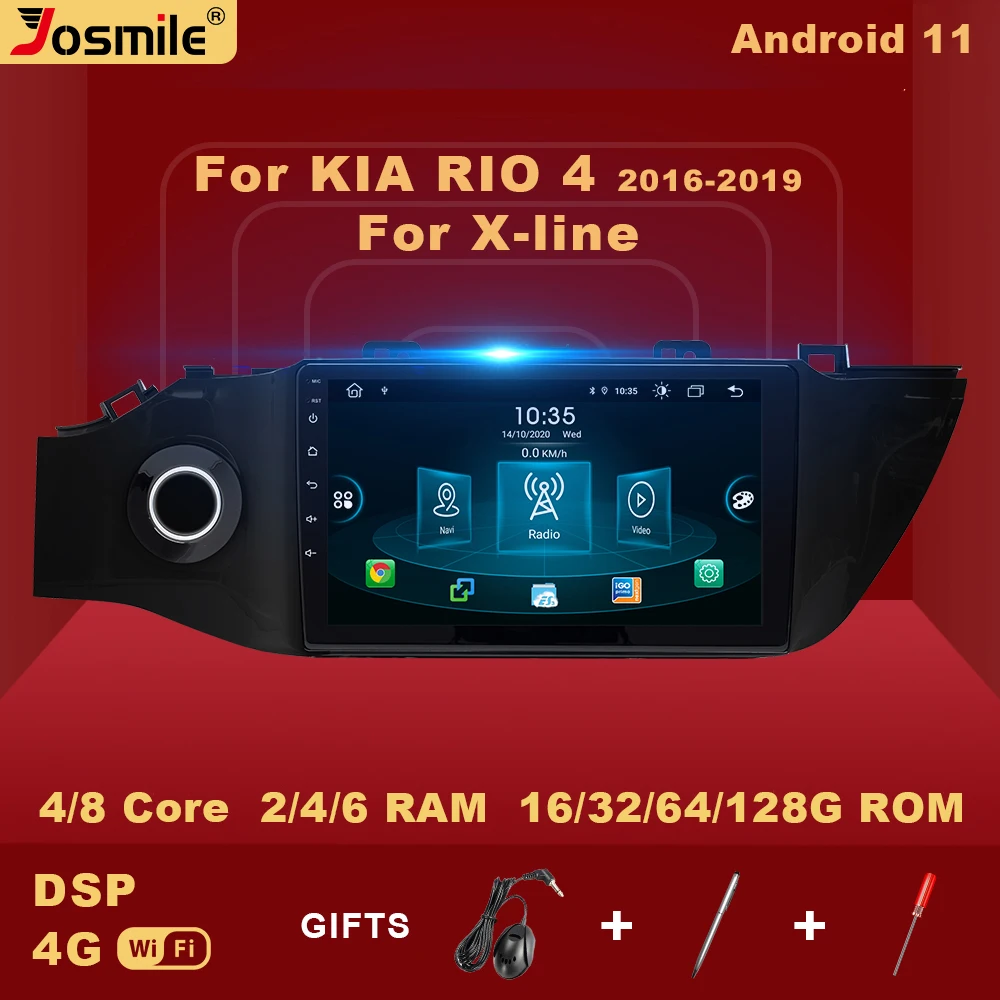 Автомагнитола 2 din Android 11 мультимедийный проигрыватель для KIA RIO 4 x-line 2016-2019 видео GPS