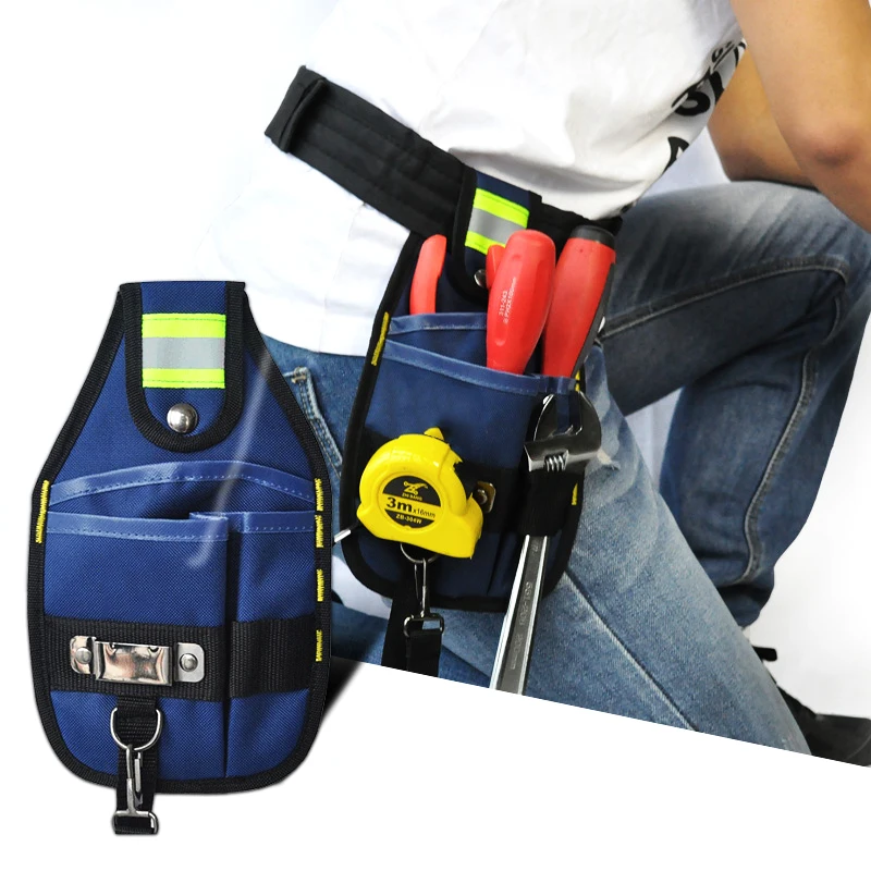 Strong Oxford Cloth Tool Bag and Thicken Design Wear Waterproof Electrician Wide Tool Belt Holder Kit Tool Pouch with Pockets