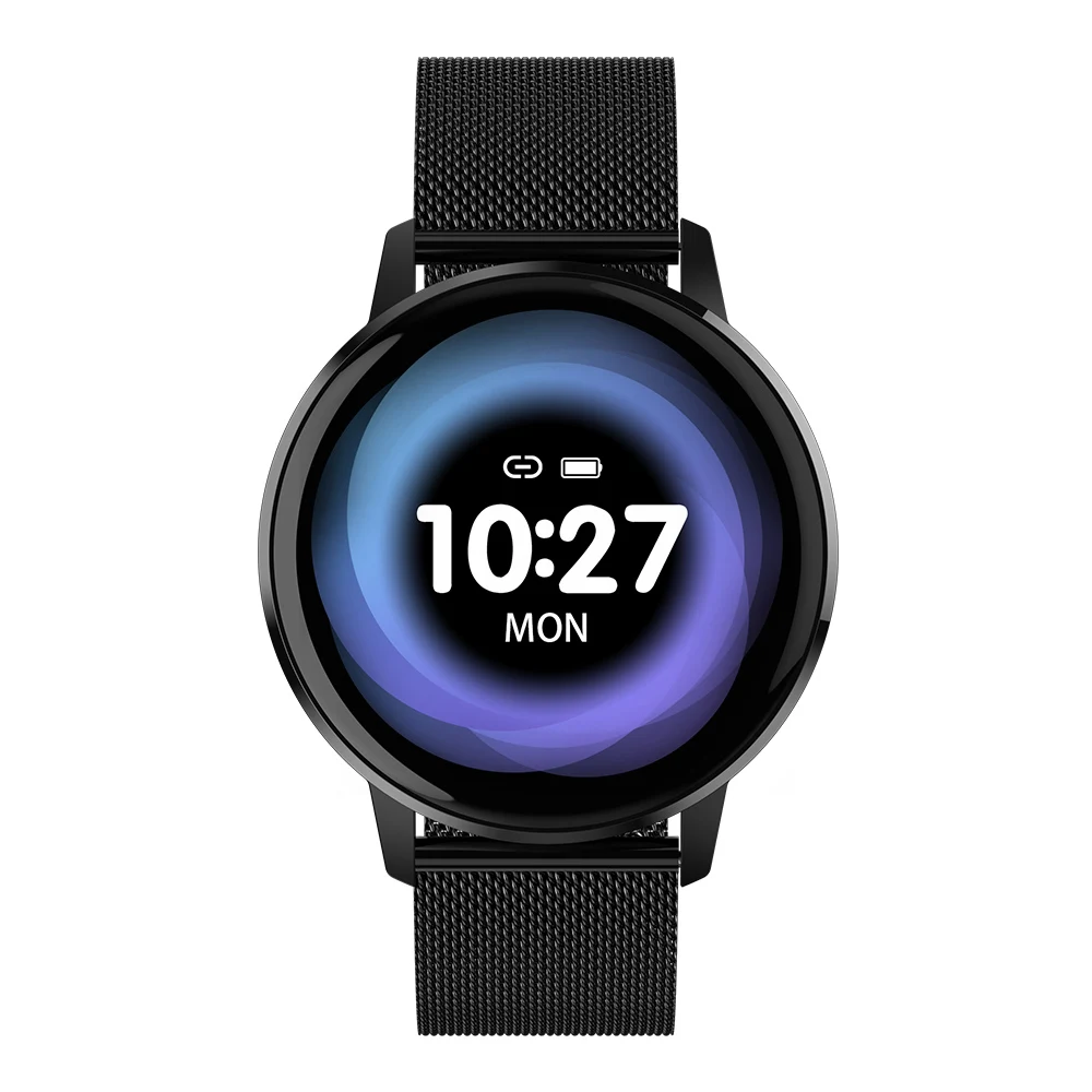 T4 женские Смарт-часы reloj, мужские пульсометр, измеритель артериального давления, модные спортивные часы, фитнес-трекер для Android или IOS, русский - Цвет: Black steel