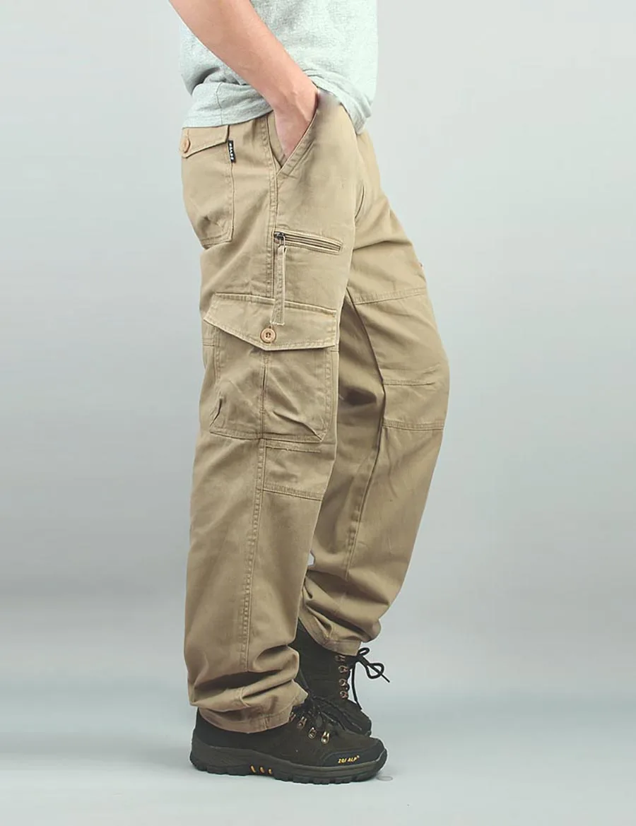 603 Khaki Весна Лето Мужские штаны повседневные карго карман модная одежда тактические армейские брюки Свободные мешковатые хип хоп джоггеры большой размер 7XL - Цвет: 603 Khaki