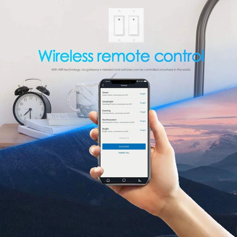 2 банда WiFi умный светильник-переключатель для Alexa Google Home беспроводной переключатель стандарт США с пультом дистанционного управления и таймером стандарт США штекер