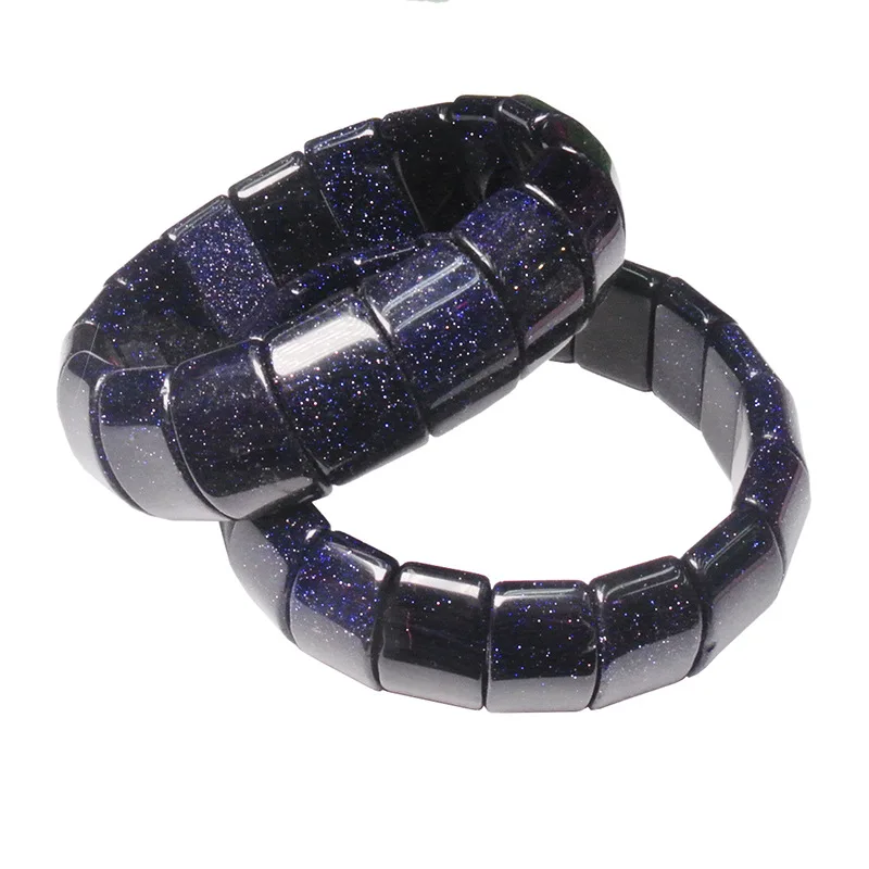 

14x20mm Natural Blue sandstone Stretch Bracelet-8"