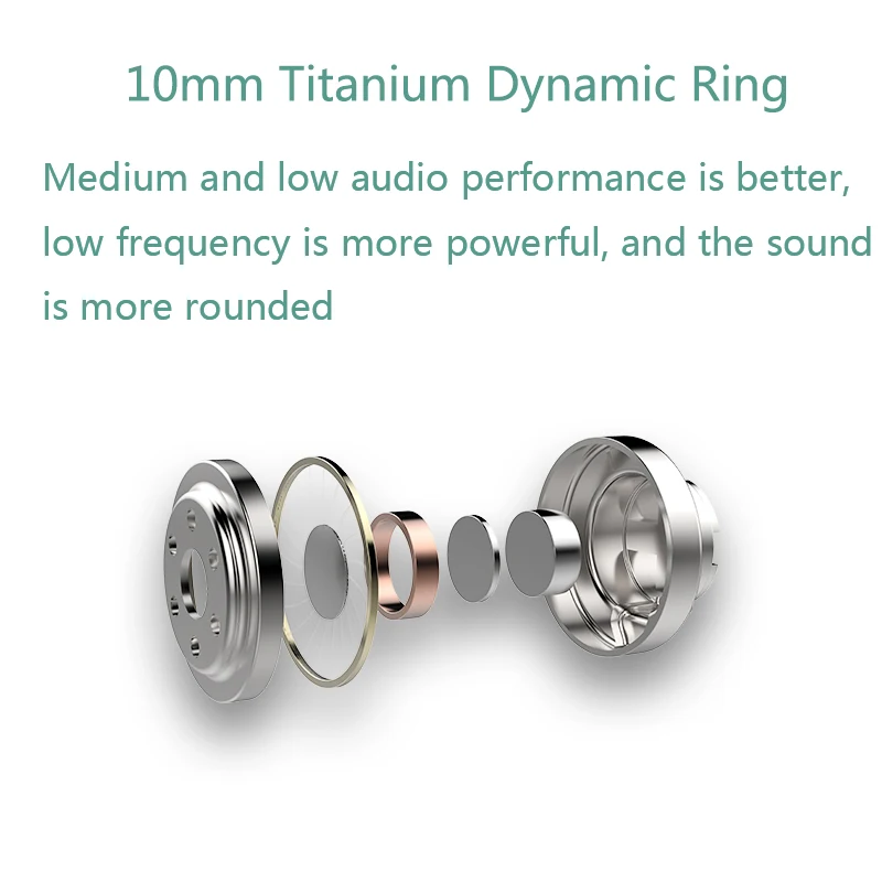 UiiSii New HM13 Ear-in Headset Noise Reduction Metal Plug Stereo Subwoofer Music Game Earphone With Microphone