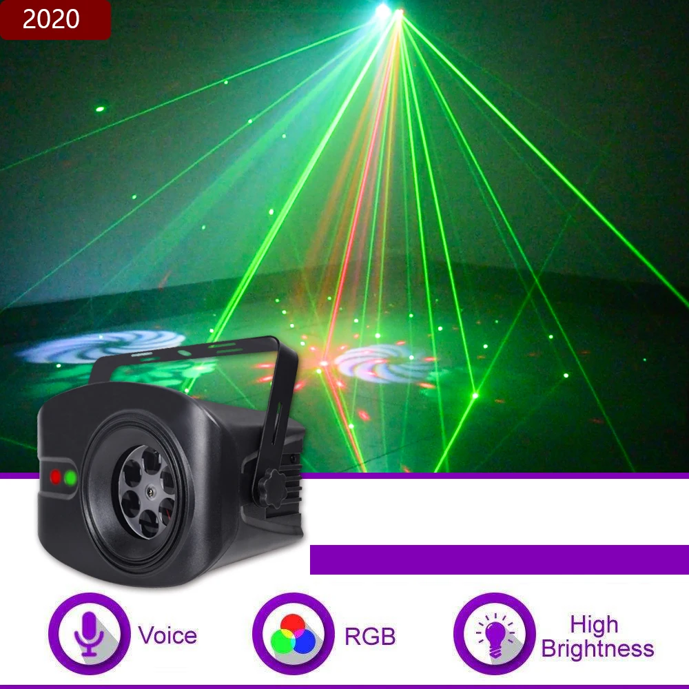 

2020 Disco Laser Show Strobe Lights RGB Led Lamps Stage Lighting Effect Projector For Christmas Home Party Wedding KTV DJ Dance