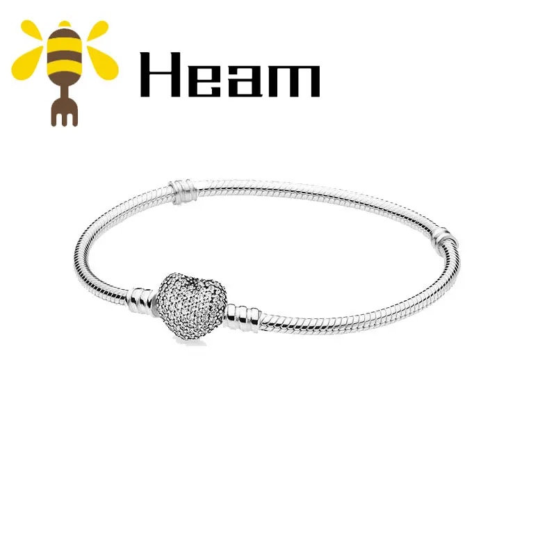 Heam, высокое качество,, Стерлинговое Серебро, 925 пробы, pan, очаровательный браслет для женщин, модный, элегантный, роскошный, сделай сам, аутентичное ювелирное изделие