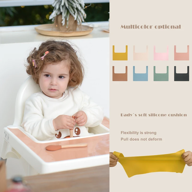 Newborn Accessories Feeding Soft Silicone Dining Plate Placemat Waterproof Heat Insulation Kitchen Gadget Table Mat Tableware 5