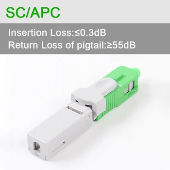 

100PCS FTTH SC APC Optical fibe quick connector SC FTTH Fiber Optic Fast Connector Embedded type Embedded-SC Connector