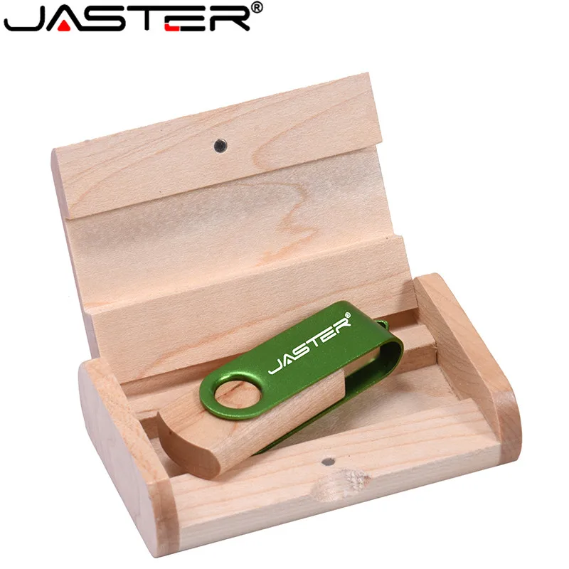 JASTER Пользовательский логотип цветной металл+ клен дерево usb флэш-накопитель 4 ГБ 8 ГБ 16 ГБ 32 ГБ 64 ГБ 128 ГБ wediing персональные подарки