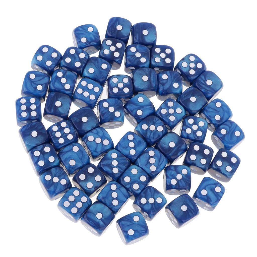 50Pc/Pack Dotted Dice Table Game Die 16mm Dotted for Party Role Playing Game  Parties Board Game Dices Polyhedral Dice 