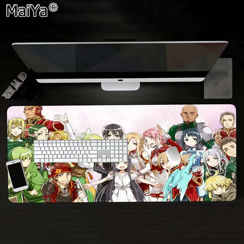 Maiya Sword Art онлайн аниме индивидуальные коврики для мышки ноутбук коврик для мышки в стиле аниме большой коврик для мыши клавиатуры коврик - Цвет: Lock Edge 30x80cm