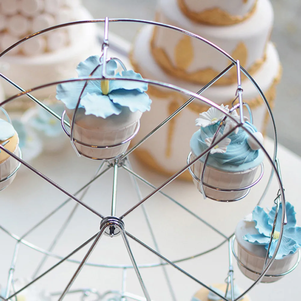 Party Rotatable Pastry Cupcake Holder 8 Cups Supplies Cake Stand Ferris Wheel Home Kitchen Cupcake