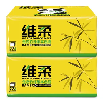 

8packs 300 Pieces Of Natural Bamboo Pulp Paper Drawing Household Tissue For Mother And Baby Face Cleaning Tissue Affordable Pa