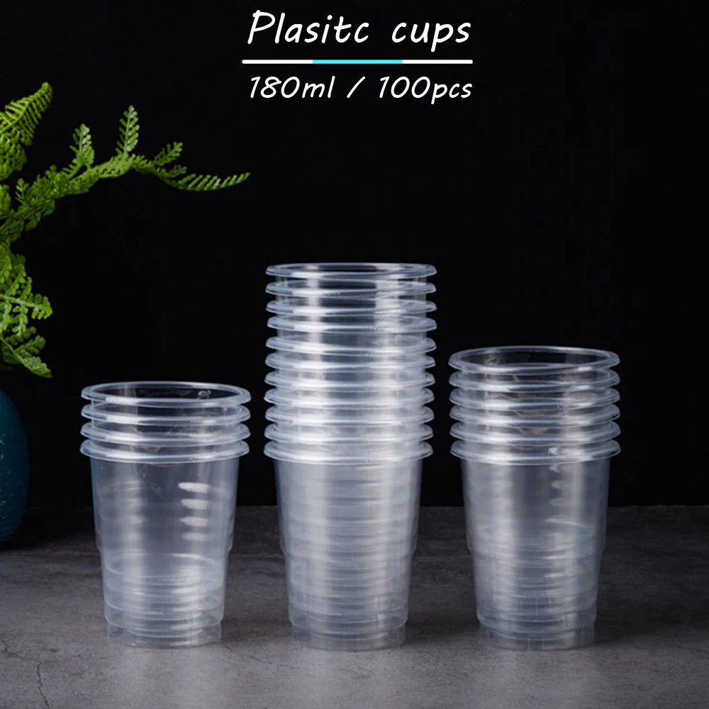 

180ml Clearing Disposable Drinking Plastic Party Cups,Transparent Ice Tea, Juice, Soda, Coffee Glasses for Party, Picnic, BBQ