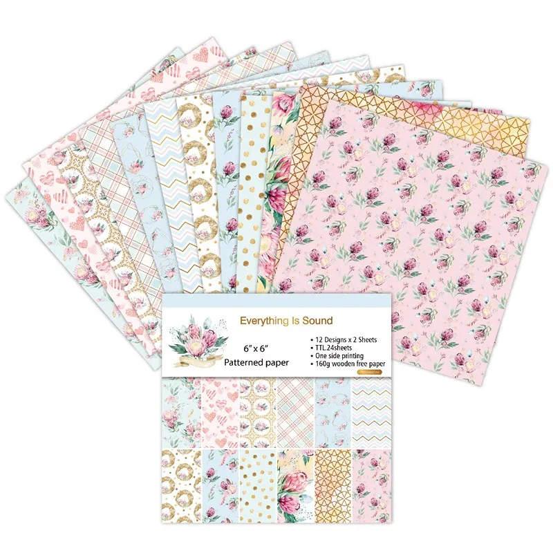 

6"X6"The Everything is sound patterned paper Scrapbooking paper pack handmade craft paper craft Background pad