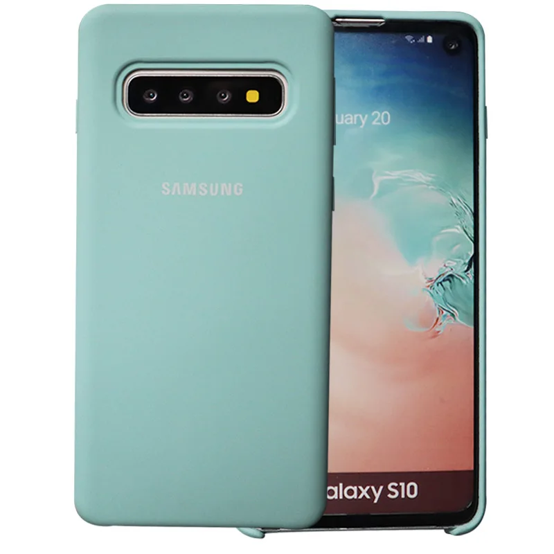 Чехол на самсунг галакси S10 силиконовый чехол дляОфициальный силиконовый чехол для samsung S9, сделано во Вьетнаме, чехол для samsung Galaxy S8 S9 S10 Plus Note 8 9 10 10+ S10 S10e - Цвет: Light Blue