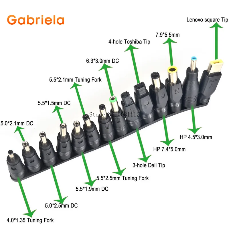 Ноутбук DC наборы адаптеров питания 38 шт. Универсальный 5,5 мм x 2,1 мм DC AC наконечники переходника питания разъем питания Jack наборы