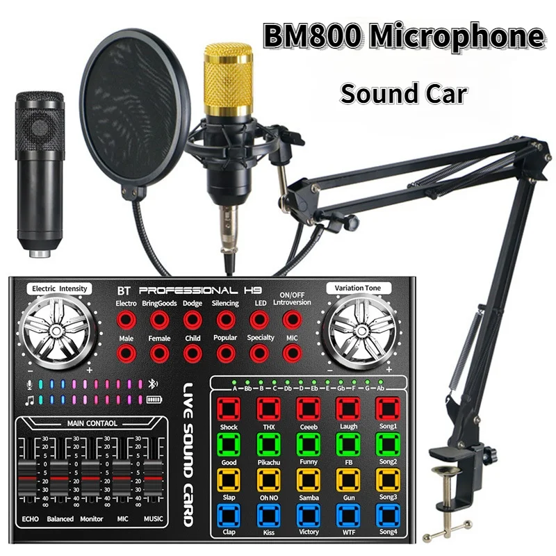Precio reducido Soporte de micrófono inalámbrico profesional, tarjeta de sonido externo para Pc, transmisión en vivo, consola de Karaoke, Audio, Bm 800 dmx5MbnpXJ3
