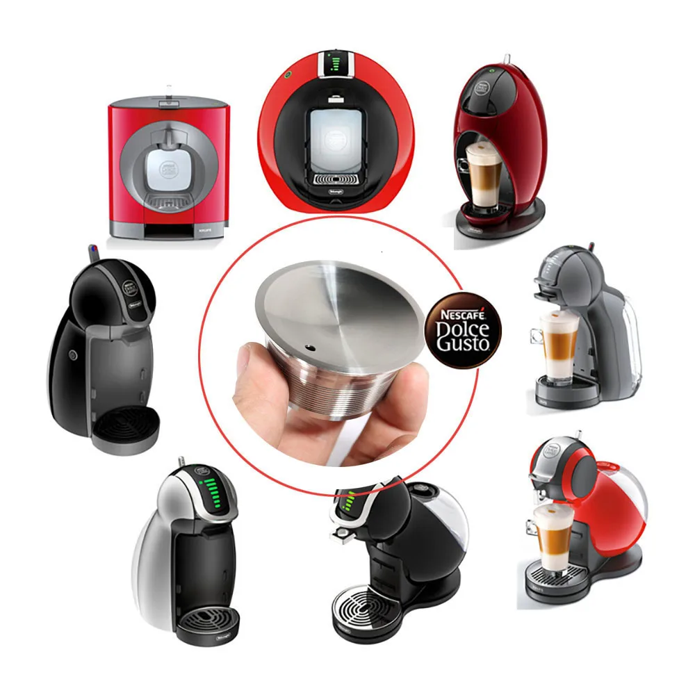  Stainless Steel Dolce Gusto Refillable Coffee Capsule Tamper Filter Baskets Reusable Dripper Kitche - 4000553453073