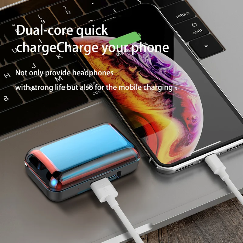 Wierless 9D стерео Bluetooth наушники Шум снижение hd-звонок светодиодный цифровой Дисплей IPX7 Водонепроницаемый Bluetooth гарнитура для мобильного телефона