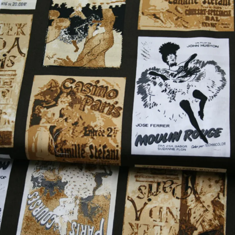 Половина метра мультфильм письмо Человек печати хлопок ткань для ручной работы DIY лоскутное T952