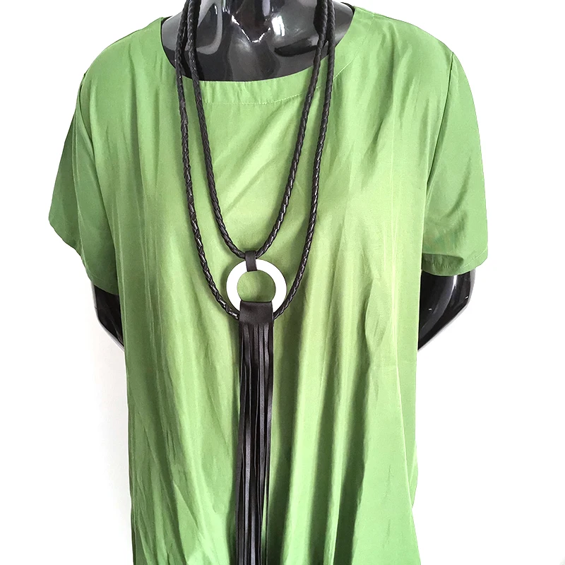 YD& YDBZ длинное кожаное ожерелье для женщин ожерелье с кисточкой s High Street Synthesis кожаные ювелирные изделия Аксессуары для платья колье ручной работы