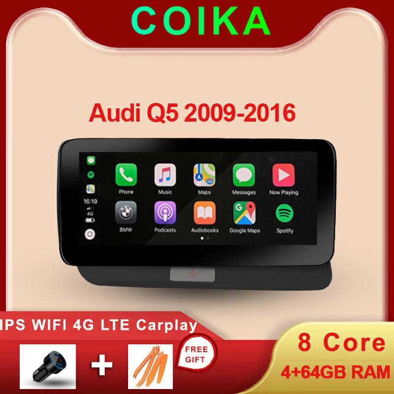

8 Core 4+64GB Android 9.0 System Car Head Unit Screen For Audi Q5 2009-2016 WIFI 4G SIM GPS Navi IPS Touch Mulmedia Carplay