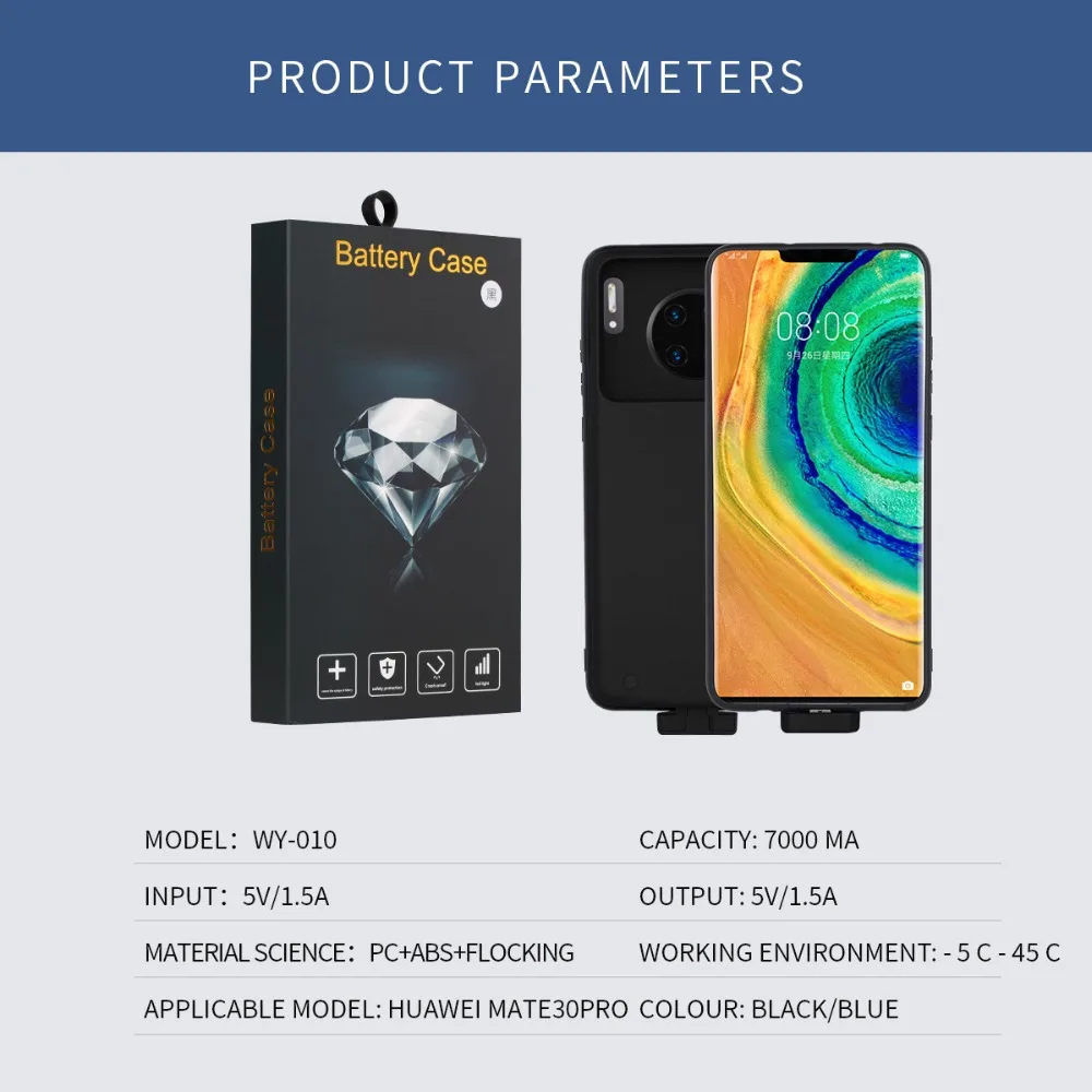 7000 мАч для huawei mate 30/mate 30 pro зарядное устройство чехол Магнитный внешнее резервное зарядное устройство power Bank защитный чехол