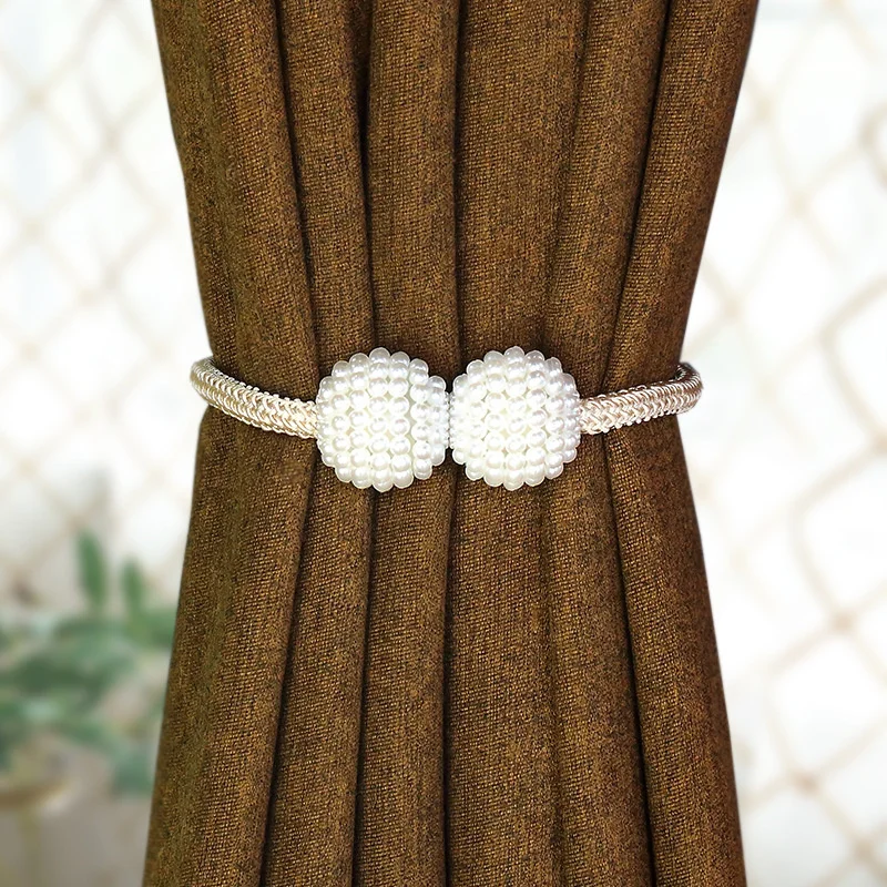 

2 pc Modern simple curtain bandage creative magnet curtain buckle binding rope tether hanging ball curtain rope magnetic bandage