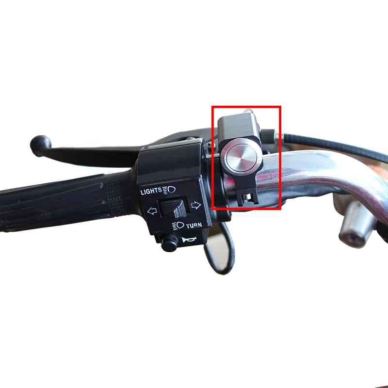 Motorcycle Switches Button Motorbike 22mm Handlebar Mount Headlight Hazard Brake Fog Light Power ON-OFF With Indicator Light