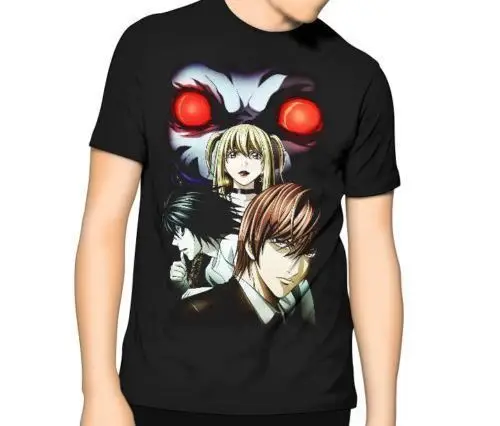 Футболка с надписью Death Note аниме Horror Ryuk Light Yagami футболка героями мультфильмов для