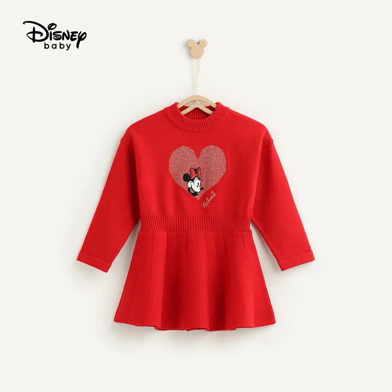 Disney/детская одежда Новинка года, модное платье-свитер для маленьких девочек платье с Микки Маусом элегантное платье для девочек - Цвет: 1