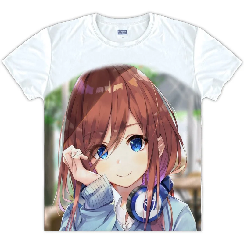 Style 3 Новинка, футболка с короткими рукавами, унисекс, белая футболка, Go-Toubun no Hanayome - Цвет: Style 3