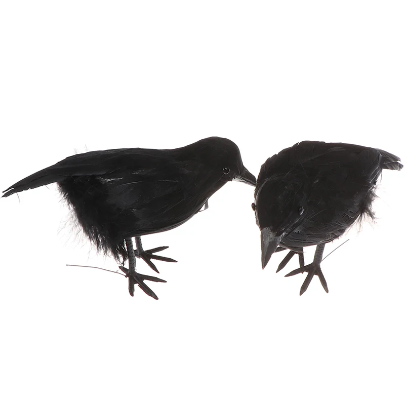 Réaliste réaliste Simulation noir à plumes Halloween corbeau corbeau accessoire pour maison hantée Halloween oiseau jouet