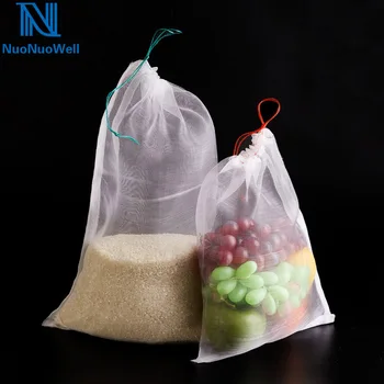 

10PCS/Pack Multi Size 40Mesh Garden Plant Vegetable Fruit Protect Drawstring Net Bag Against Insect Pest Bird Safe Nettings