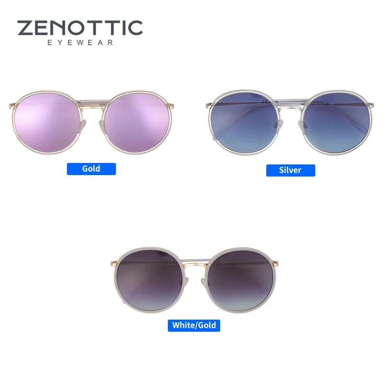 ZENOTTIC 여성용 아세테이트 라운드 선글라스, 코팅 선글라스, 운전 쉐이드, 눈부심 방지 고글, UV400 보호 안경