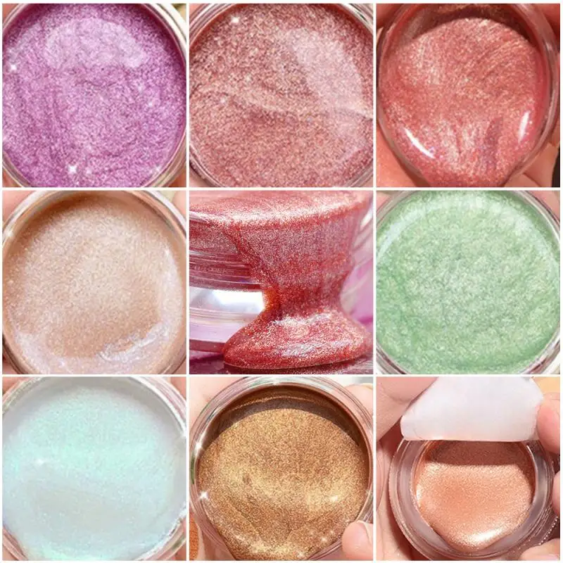 Eye Shadow Gel Eye Shadow Liquid Highlighter Monochrome Shiny Eye Shadow Tray Makeup Shine Illuminator Face Cream Lighter TSLM1