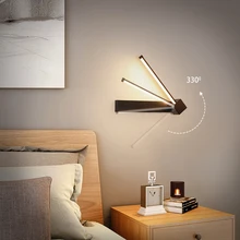 Современный черный и белый светодиодный настенный светильник с поворотным углом света, Декор, современный отель, лестничные огни в спальне, прикроватные бра, настенный светильник