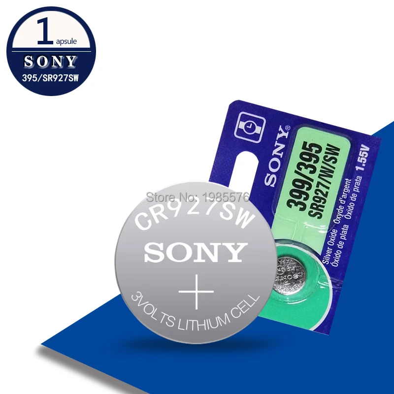 1PC para SONY Original 395 SR927SW 399 SR927W AG7 LR927 1,55 V pila de botón Ver Batería baterías hecho en Japón