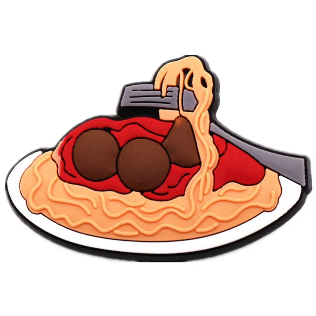 31 Kinds of Fitness Medical Food Shoe Charms Accessories Cute Animals PVC Shoe Decoration for Croc jibz Kids Party X-mas Gifts spaghetti