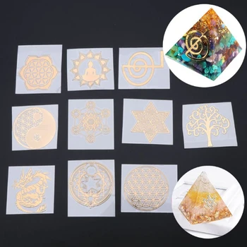 

30Pcs 7 Chakra Copper Energy Tower Orgonite Sticker Epoxy Resin Jewelry Making