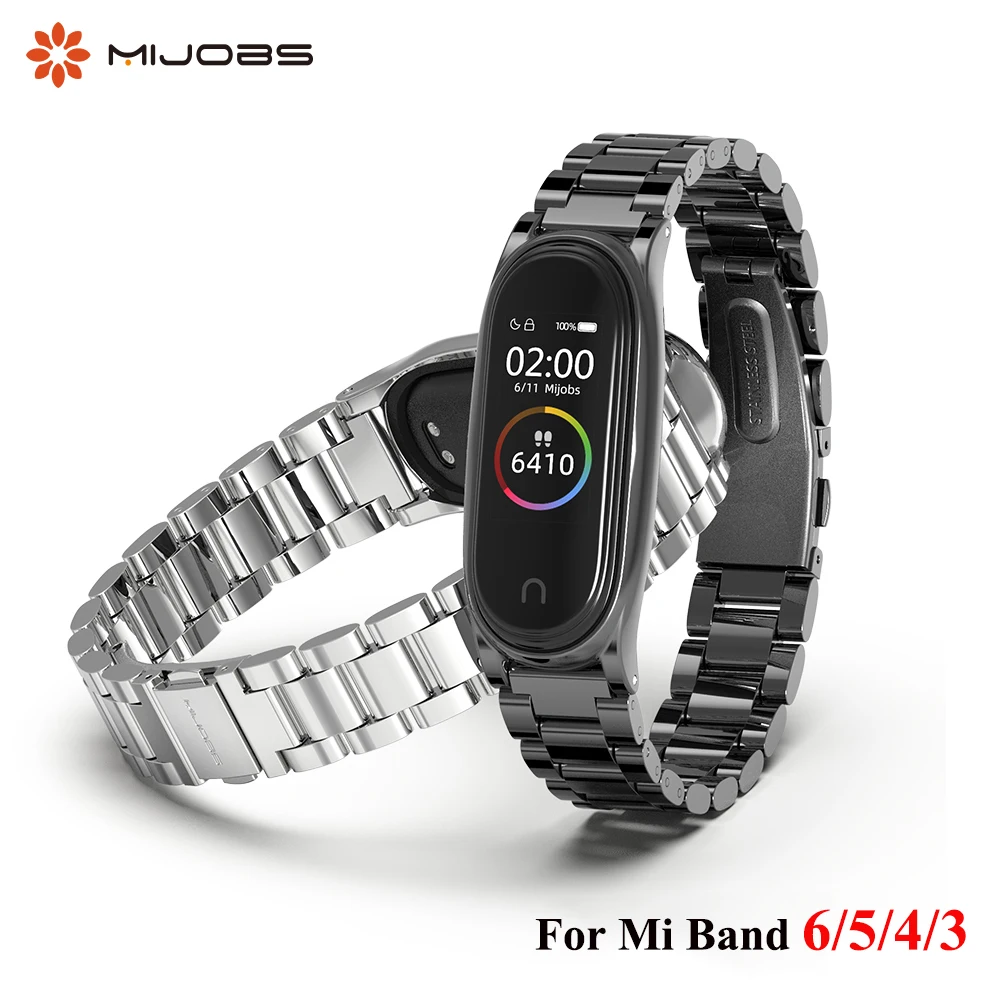 Металлический ремешок для фитнес-браслета Xiaomi Mi Band 6 5 4 3 браслет из нержавеющей