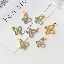Minghuang New Pendant Color Zircon DIY Butterfly Pendant Accessories, Butterfly Jewelry for Handmade Earrings / Necklace minghuang new fashion creative simple four color copper earrings earrings simple ear hooks diy handmade jewelry earrings