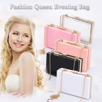 

Chain Crossbody Bags for Women 2020 Summer Transparent Acrylic Shoulder Bag Coin Purse Woman Hand Bag Party Banquet Fashion