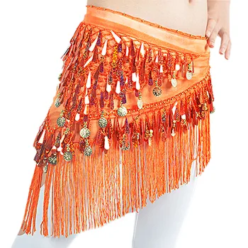 

Belly Dance Costume Hip Scarf Skirt Belt Gold Coin Dancer Dancing Wrap for Women Girls Party Stage Dance Wear Accessories
