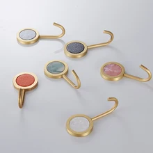 Coat Hooks Towel Rack Brass Self Adhesive Door Wall Mounted Clothes Hangers Hooks Punch-free Hook Bedroom Bathroom Accessories